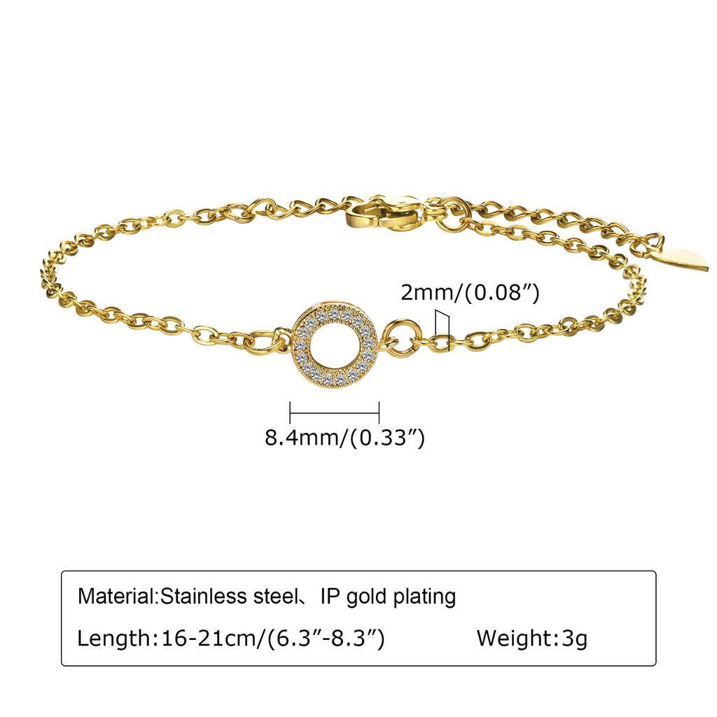 Statement Stainless Steel Chain Bracelet for Women, Vintage 18k Gold Plated Elegant Jewerlry