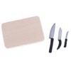 4Pcs 1:12 Dollhouse Miniatures Kitchen Cutting Board Knife Set Mini Toys