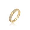Inel Dama Cupru Zirconiu Auriu - Simple & Elegant Women's Engagement Ring, Cubic Zirconia Wedding Band, 925 Sterling Silver Plated Gold Ring