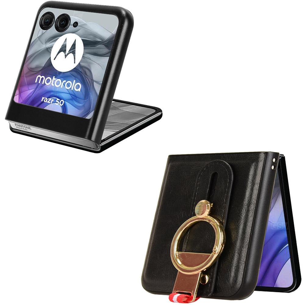 For Motorola Razr 50 5G Case Bottle Opener Wristband Leather+PC+TPU Phone Cover