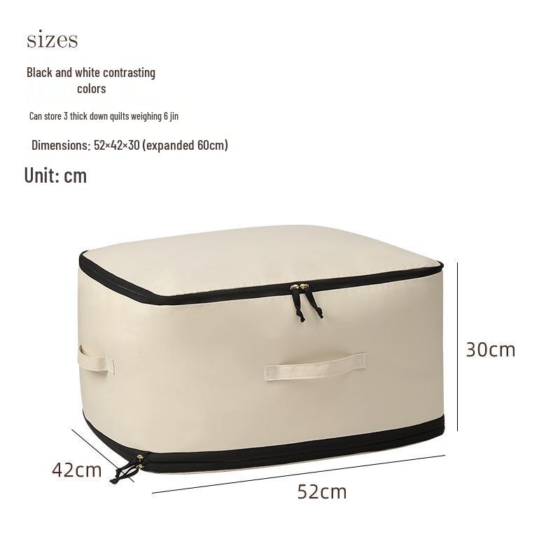 Anqin Moisture-Proof Quilt Storage Bag - Large Capacity, Thickened, Silk & Cotton Compatible, Rice White