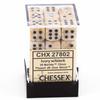 Dice Block with 36 d6 Marble Ivory w/black