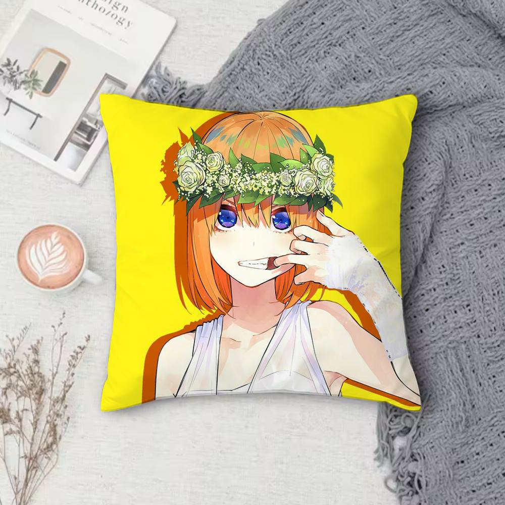 T-The Quintessential Quintuplets Double-Sided Printed Square Pillow Cover Decorative Cushion Cover For Sofa Bedroom Bedside