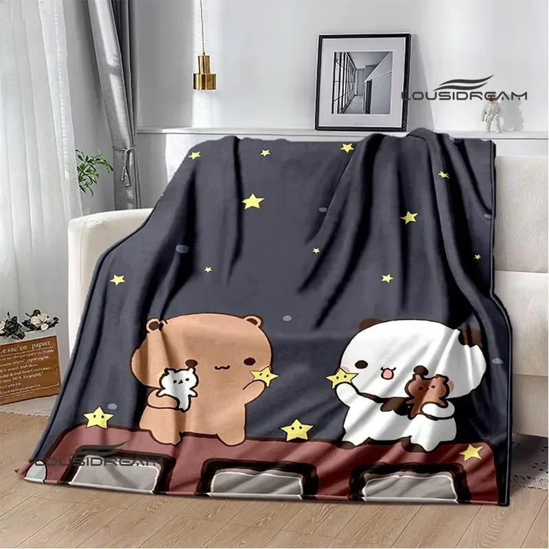 Cute cartoon bear printed blanket Warm Flannel Blankets Soft and Comfortable Home Travel Blanket bed linings Birthday Gift