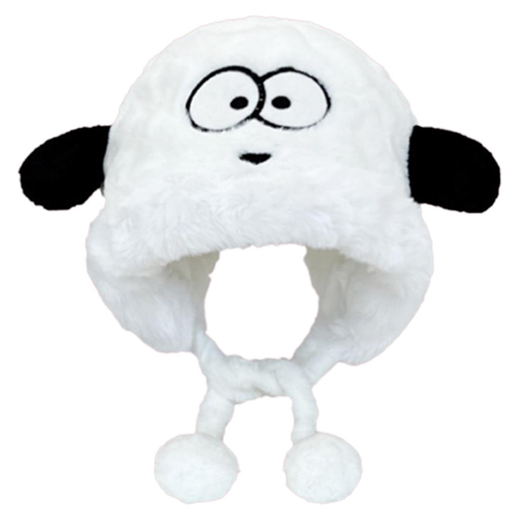 Furry Ear Flap Cap Thickened Plush Ear Muff Hat for Skiing Hiking Universal Lady Windproof Ushanka Hat for Cold Weather