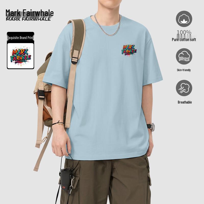 Mark Fairwhale Men's Casual Breathable Cotton Short-Sleeve T-Shirt