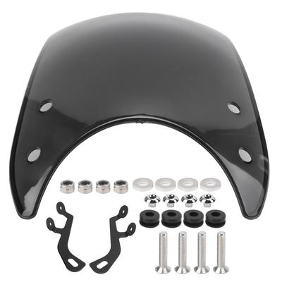 Motorcycle Windshield Retrofit Vintage for 5?7in Motor Headlights Windscreen PC MaterialGray