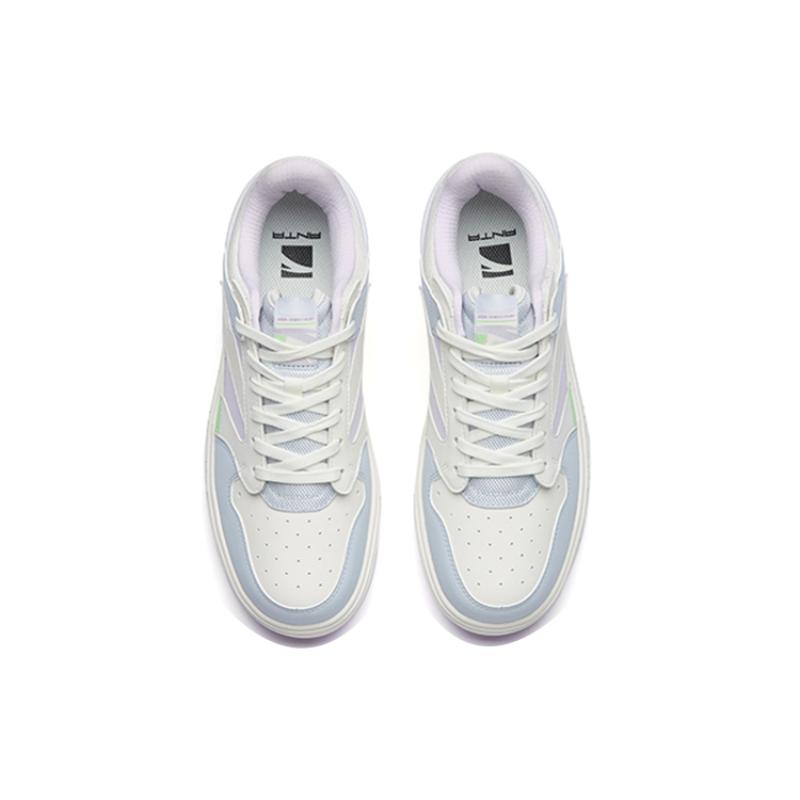 Anta Wear resistant And Lightweight Low Top Skateboard Shoes Women's White Blue Purple Sneakers 122238066-5