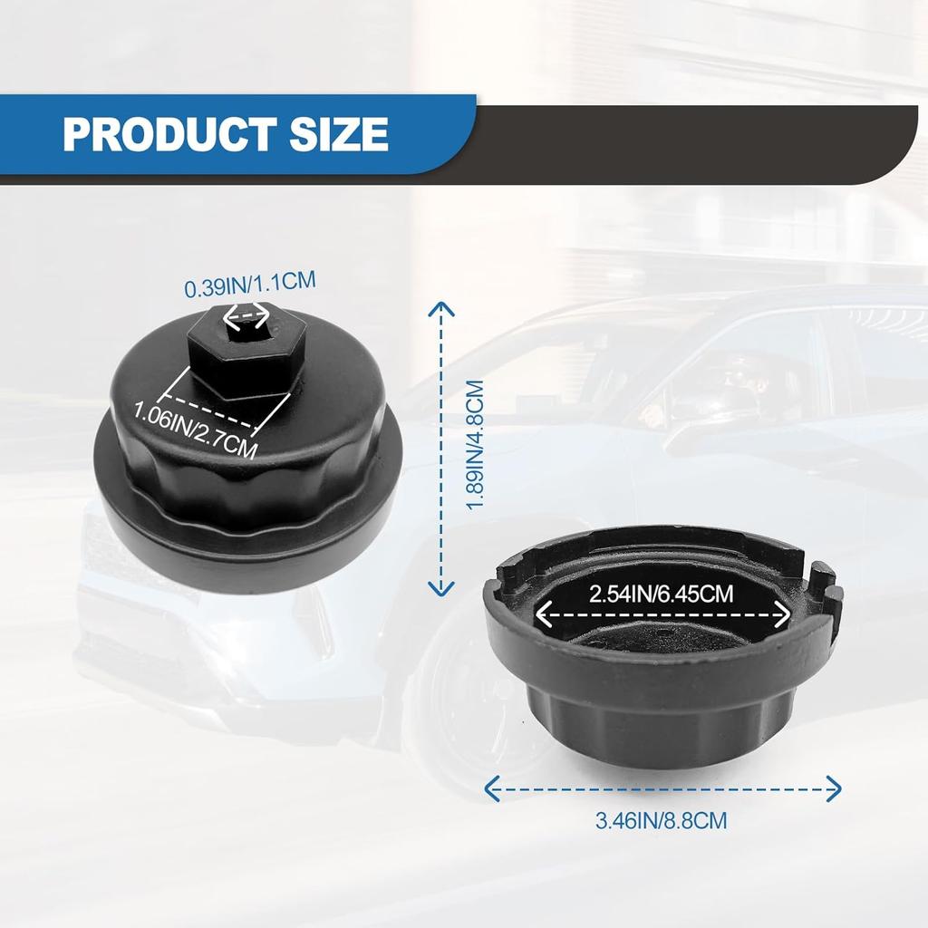 Oil Filter Cap Removal Tool Compatible With Toyota, Lexus, RAV4,Camry, Tundra, Highlander, Sienna-Heavy Duty Cup Oil Filter Cap Removal Socket For