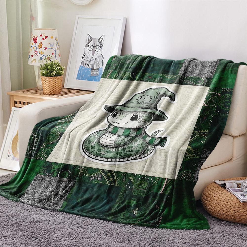 1 Manta de Franela con Estampado de Dibujos Animados, Alta Calidad, Cómoda para Todas las Estaciones, Decoración del Hogar, Calidez y Confort, Perfecta para Regalo de Navidad o Cumpleaños