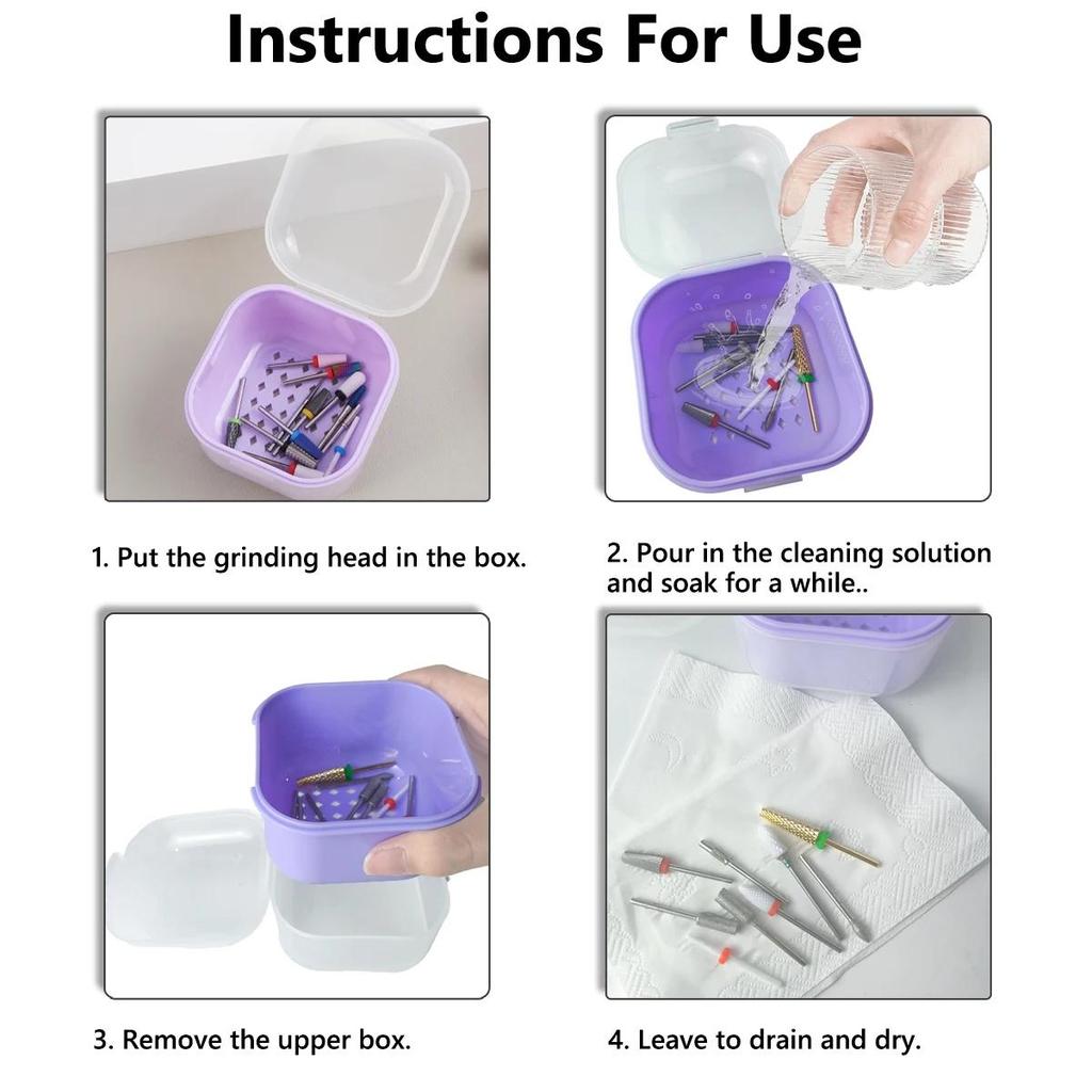 Premium Acrylic Nail Organizer Nail Art Drill Bits Grinding Head Durable Nail Storage Box