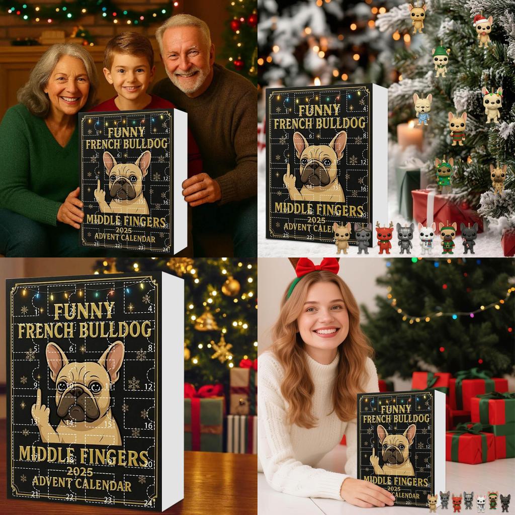 Christmas Bling Box Series Dog Hanging Decor With Playful Middle Finger Design For Celebrations