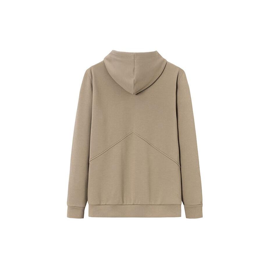 Anta Basketball Series Letter Zipper Hooded Fleece Cardigan Sweatshirt Men sweatshirt Fog-Khaki 152341735-3