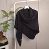 Winter Warm Woolen Shawl High End Mongolian Poncho Women Fashion Sequin Triangular Scarf