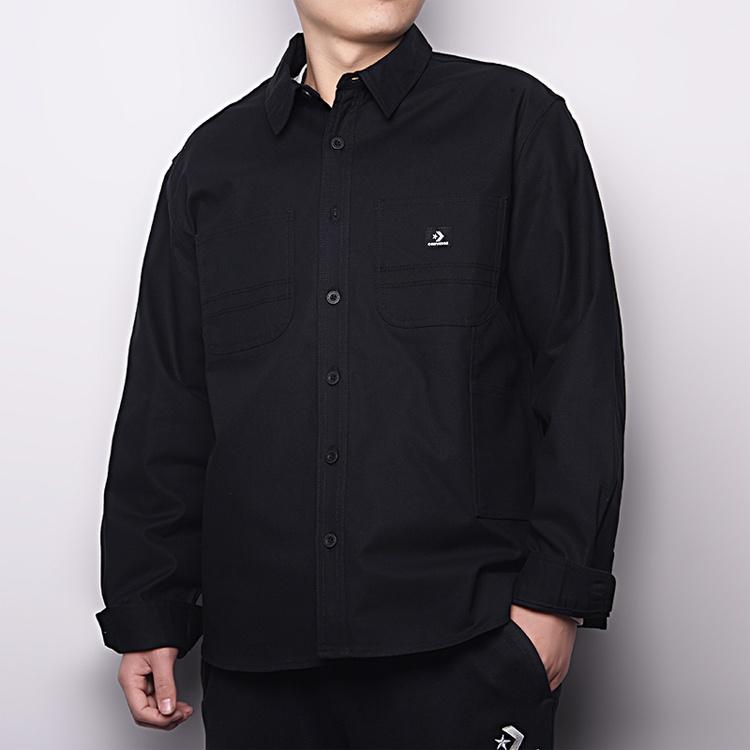 Converse Carpenter Pocket Button Down Long Sleeve Shirt Asia Sizing 'Black' Men's 10022950-A03