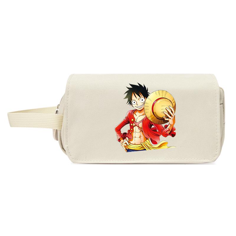 One Piece Large Capacity Pencil Case - Luffy, Zoro, Ace, Law, Sanji Japanese Style Student Stationery Bag