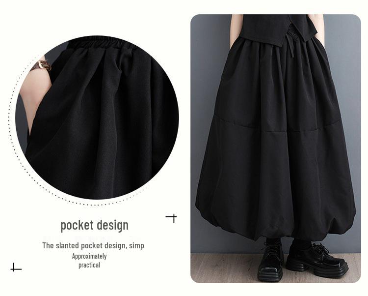 Plus Size Tummy-Concealing Slimming Midi Skirt for Spring/Autumn 2025 - Puffy Style