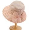 New hat women's summer mesh bow bucket hat thin travel breathable fashion sun hat sun hat