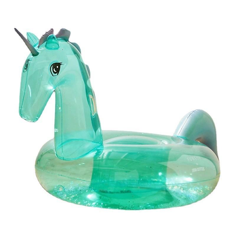 

Adult New Sequin Transparent Unicorn Inflatable Floating Pool Party Toy Water