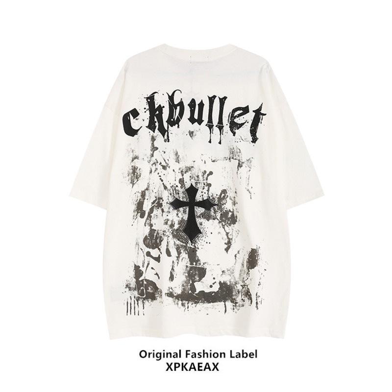 Amerikansk Retro High Street Cross-Par Kortärmad T-shirt