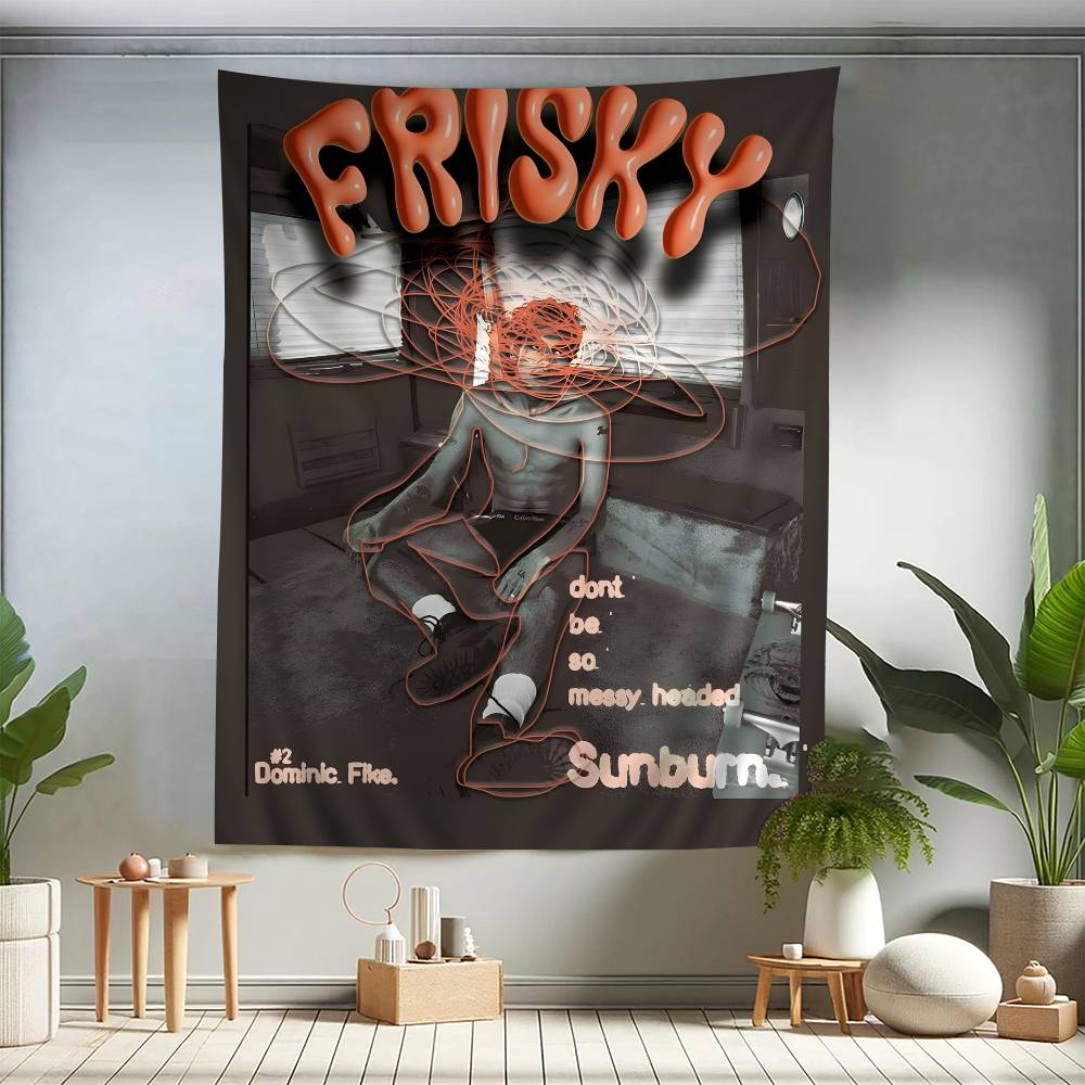 Pop-Sänger Dominic Fike Hippie Wandbehang Wandteppiche Bohemian Wandteppiche Mandala INS Heimdekoration