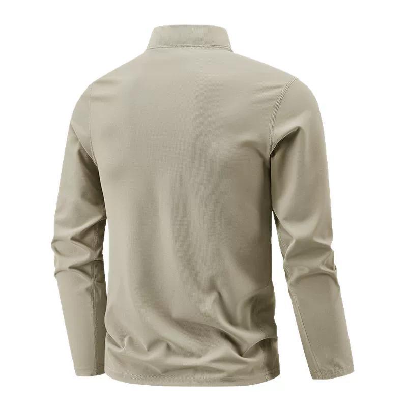 Quick Dry Men's Polo Shirt Stand Collar Pullover Male Long Sleeve Half Zipper Spring Big Size Plus Large 6XL 7XL 8XL Sport Golf