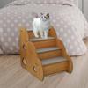 Dog Stairs with 4 Step Anti Slip for Puppies, Kittens, 45x30x40cm Gentle Climbing Aid Wood Ramp