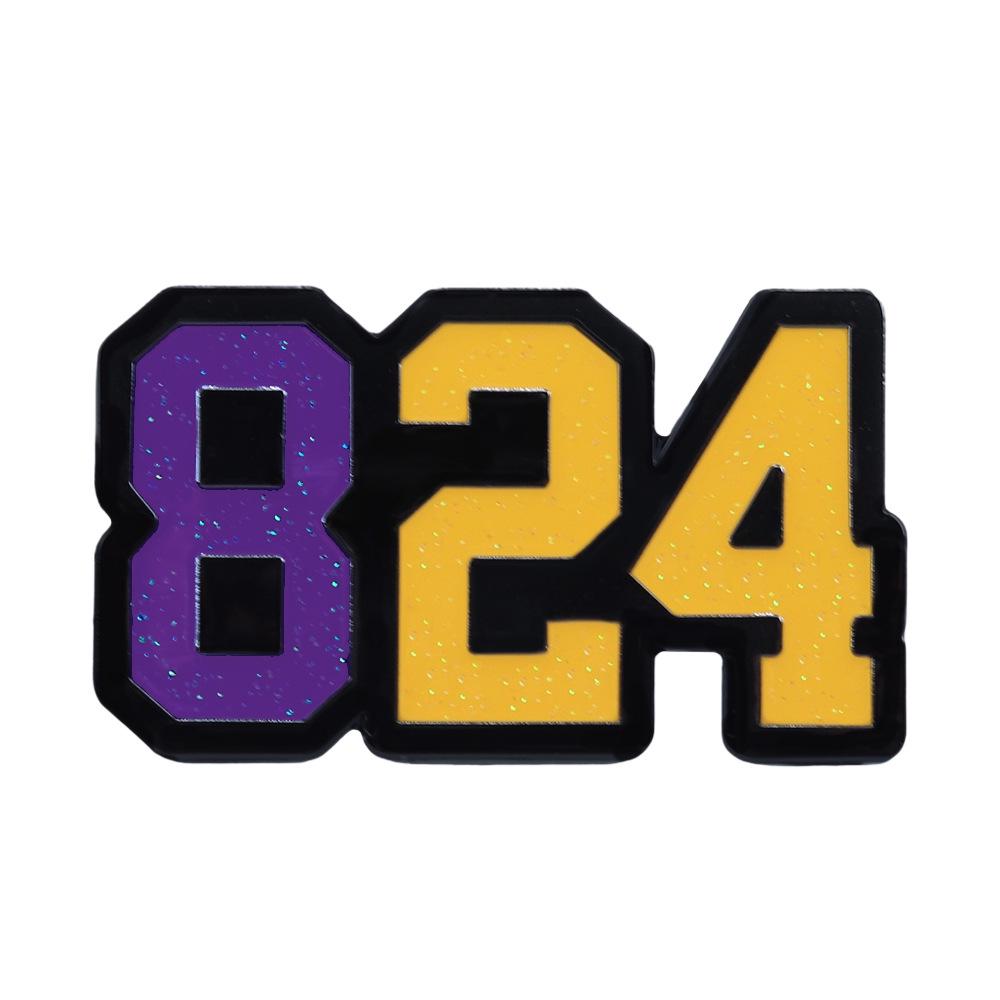 Эмалированный значок Коби Брайант 824 - Памятный значок Легенды Баскетбола жёлтый