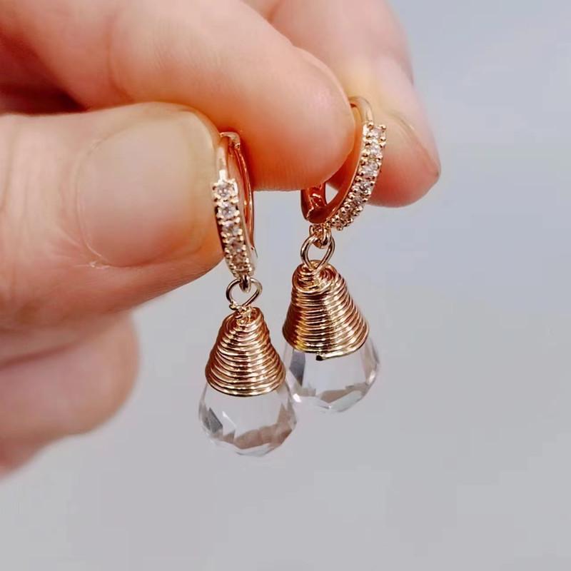 Neue trendige tropfenförmige Kristall-Ohrringe für Damen, modisch, Zirkon-Ohrring, Schmuck, Party-Zubehör