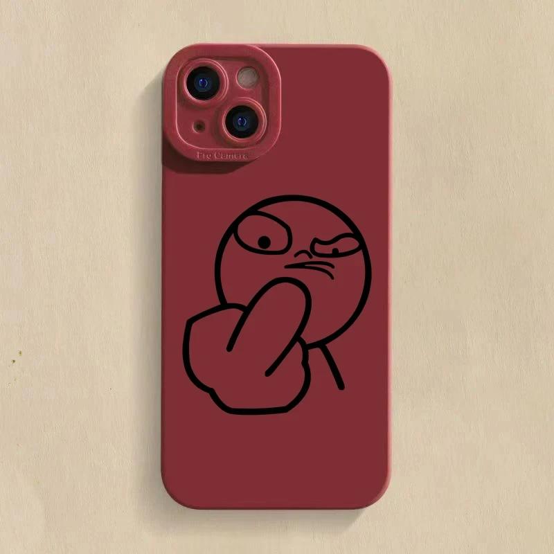 Phone Case For iPhone 14 Pro Max 15 11 12 13 Pro Mini XS XR X 7 8 Plus SE 2022 Funny Cartoon Man Soft Silicone Bottom Cover