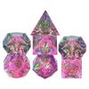 Cusdie Sharp Edges Dice DND Patterned D&D Dice Board Games 7 Handcrafted Polyhedral Dice Set for Role Playing Game Pathfinder