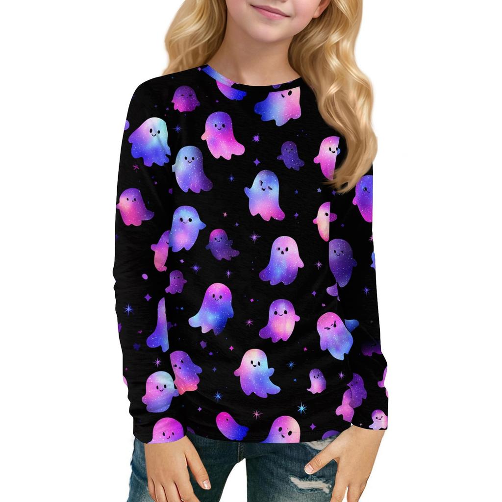 Children's Long-sleeved O-neck Top Printed Daily Casual
