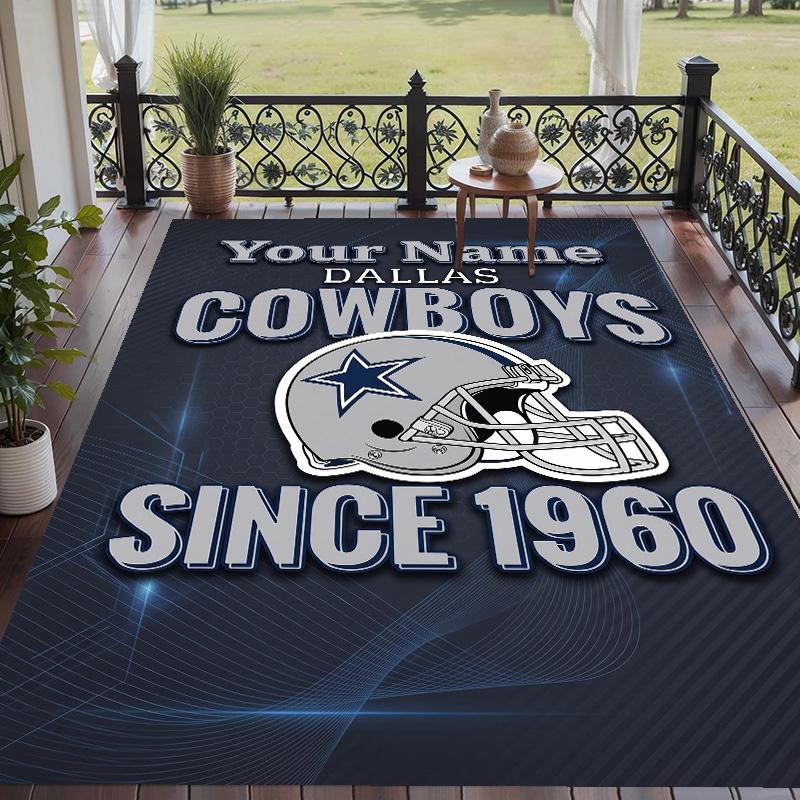 Custom Text Printed Rug Dallas Cowboys Non Slip Floor Carpet For Home Room Decor