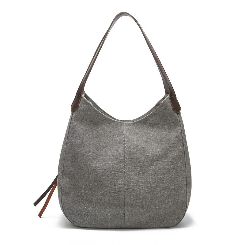 Women's Hobo Bag Casual Canvas Large Shoulder Tote with Multiple Compartments, Minimalist and Versatile Design