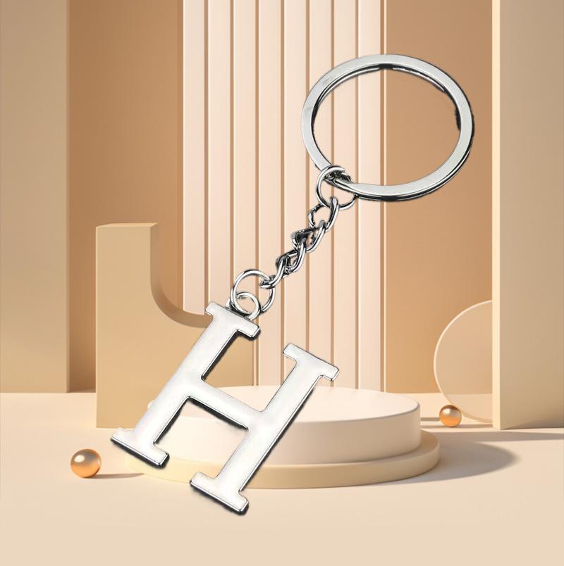 Elegant Zinc Alloy Letter Keychain - Unique Pendant Design for Women's Bags