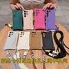 Side Card Three-rope Mobile Phone Case Is Suitable for Samsung S24ULTRA Soft Case A54 Card S23FE Lanyard S24