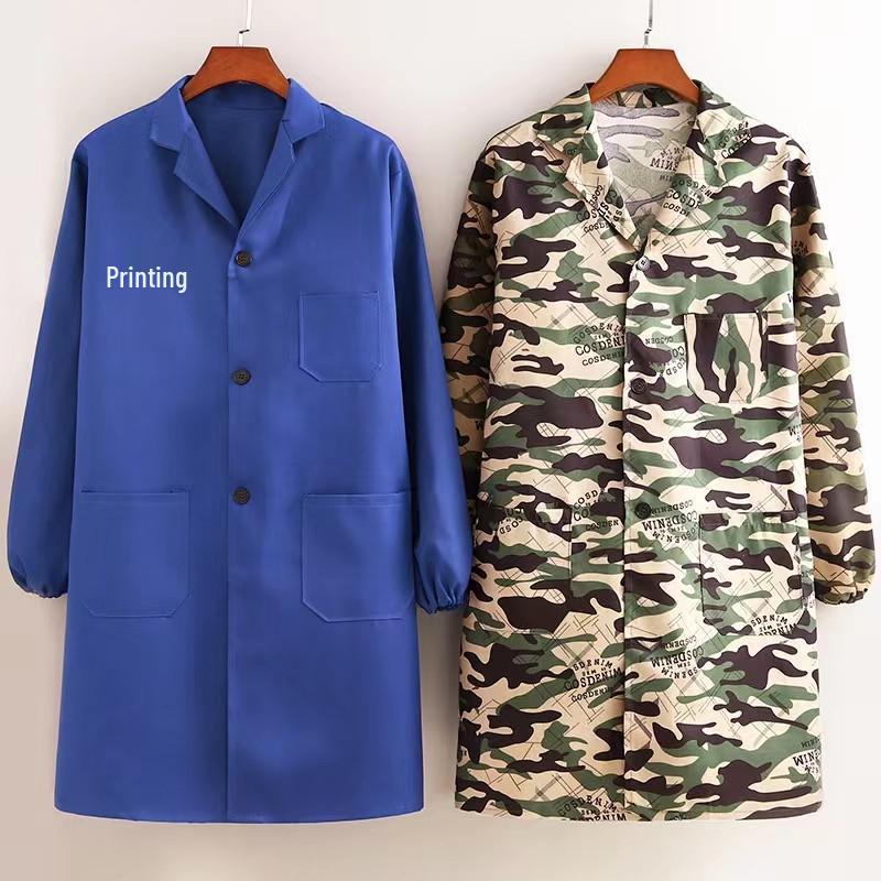 Unisex Dustproof Mechanic's Long Sleeve Work Coat - Wear & Dirt Resistant for Labor Protection