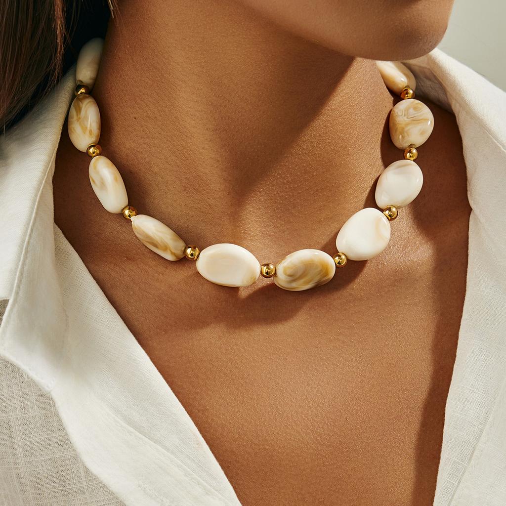 Irregular Resin Beads Choker for Women Necklace Jewelry Accessories