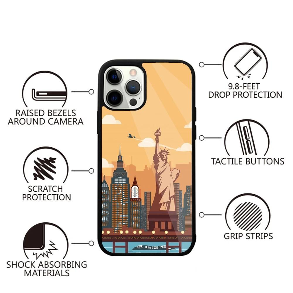 New York USA Tourist Attractions Phone Case For iPhone 15,14,13,12,11,Plus,Pro,Max Mini Magsafe Magnetic Wireless Charging