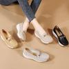 Women's Leather Wedge Loafers Non-slip Soft Sole Casual Shoes Lightweight Platform Footwear for Daily Wear