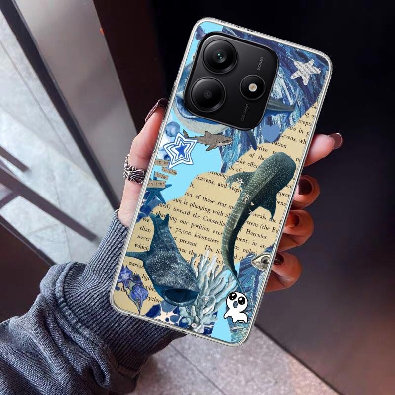 Ocean Whale Shark Phone Case For Xiaomi Redmi Note 10 11 12 13 14 15 Pro Plus 11S 12S 14S 11T 11E 10S Soft TPU Back Cover Redmi