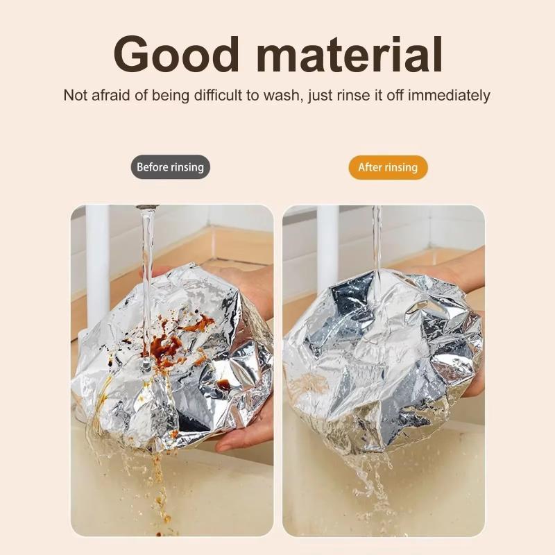50Pcs Aluminum Foil Film Food Cover Elastic Disposable Food Grade Covers Fresh-Keep Lid Fruit Vegetable Storage Saran Wrap