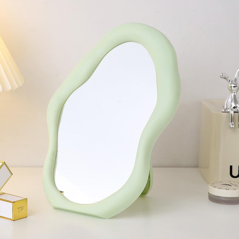 

Cloud-Shaped Aesthetic Mirror – Creamy Irregular Vanity Mirror for Desk or Wall Mount, Cute Decorative Makeup Mirror, Trending on Ins зелёный
