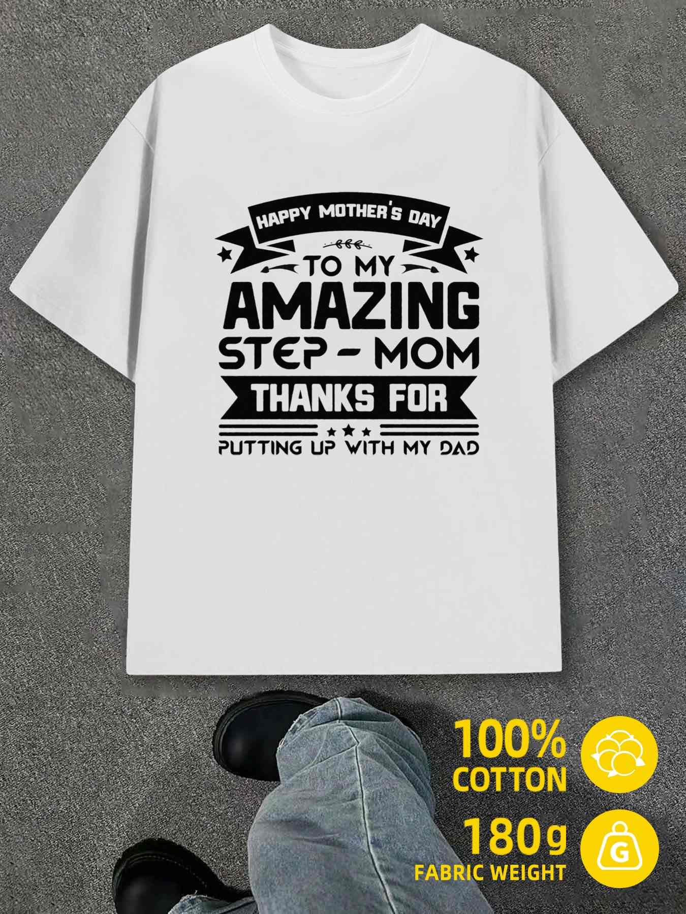 T-Shirt Y2K Mothers Day Step Mom White 2XL