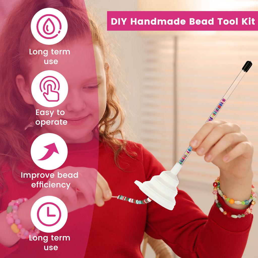 Beading Funnel for Clay Beads Complete Beading Funnel Kit Practical Beading Funnel Tool Kit Reusable Clay Bead Funnel for Making