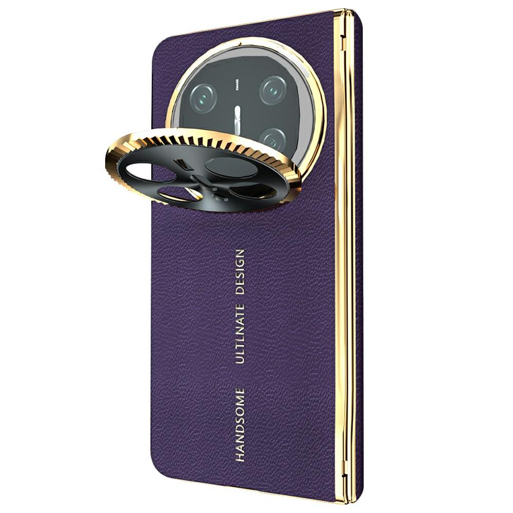 For Huawei Mate X6 Magnetic Case PU+PC Phone Cover Built In Screen Protector with Lens Kickstand