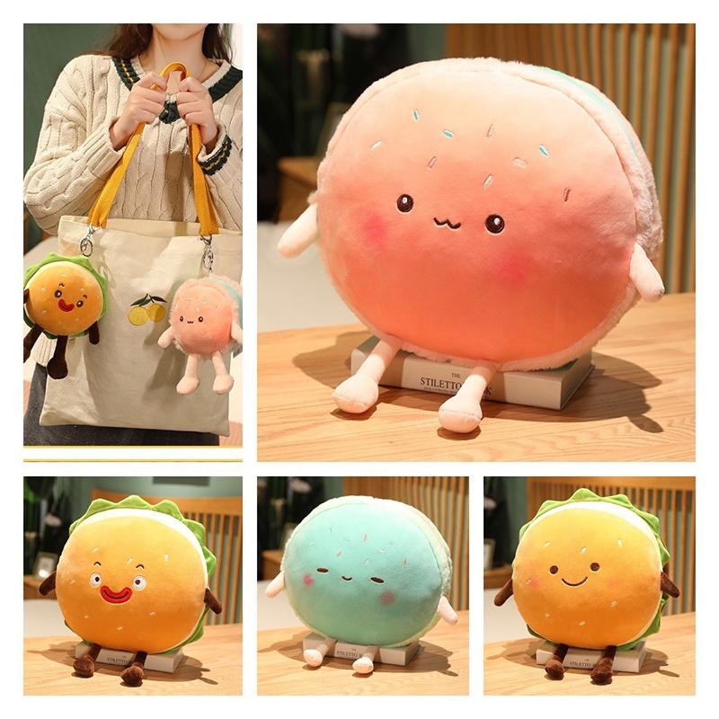 Hamburger Plush Toy With Pp Cotton Soft Filling For Kids Gift And Cozy Hand Warmer