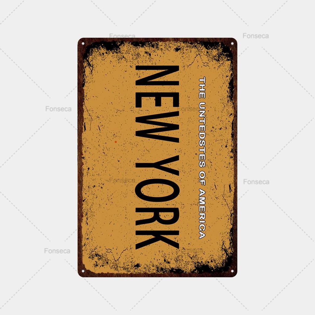 Place Name Sign Metal Sign Vintage Tin Sign Plaque Metal Bar Retro Wall Decor Bar Club Man Cave Metal Poster