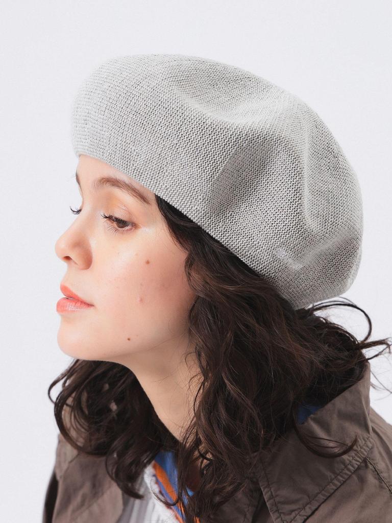 Beams Boy Women's Embroidered Logo Beret In LT.GREY, One Size