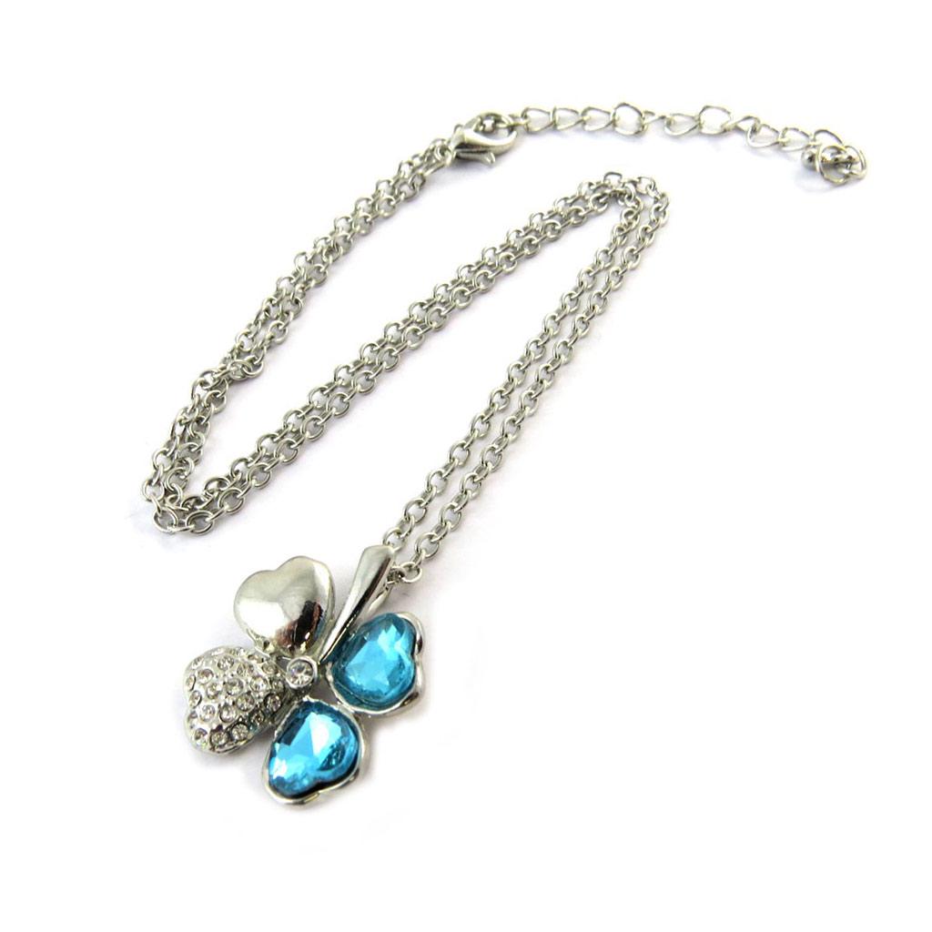 Les Trésors De Lily [N6336] - Designer Necklace 'Sissi' Blue Clover